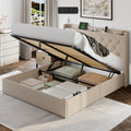 Queen Size Lift Up Storage Upholstered Bed Frame with Charging Station C13531