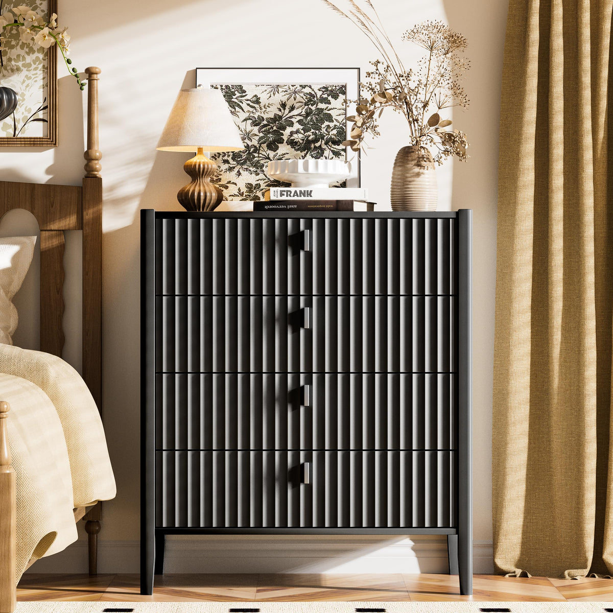 Black 4 Drawer Dresser Z4232