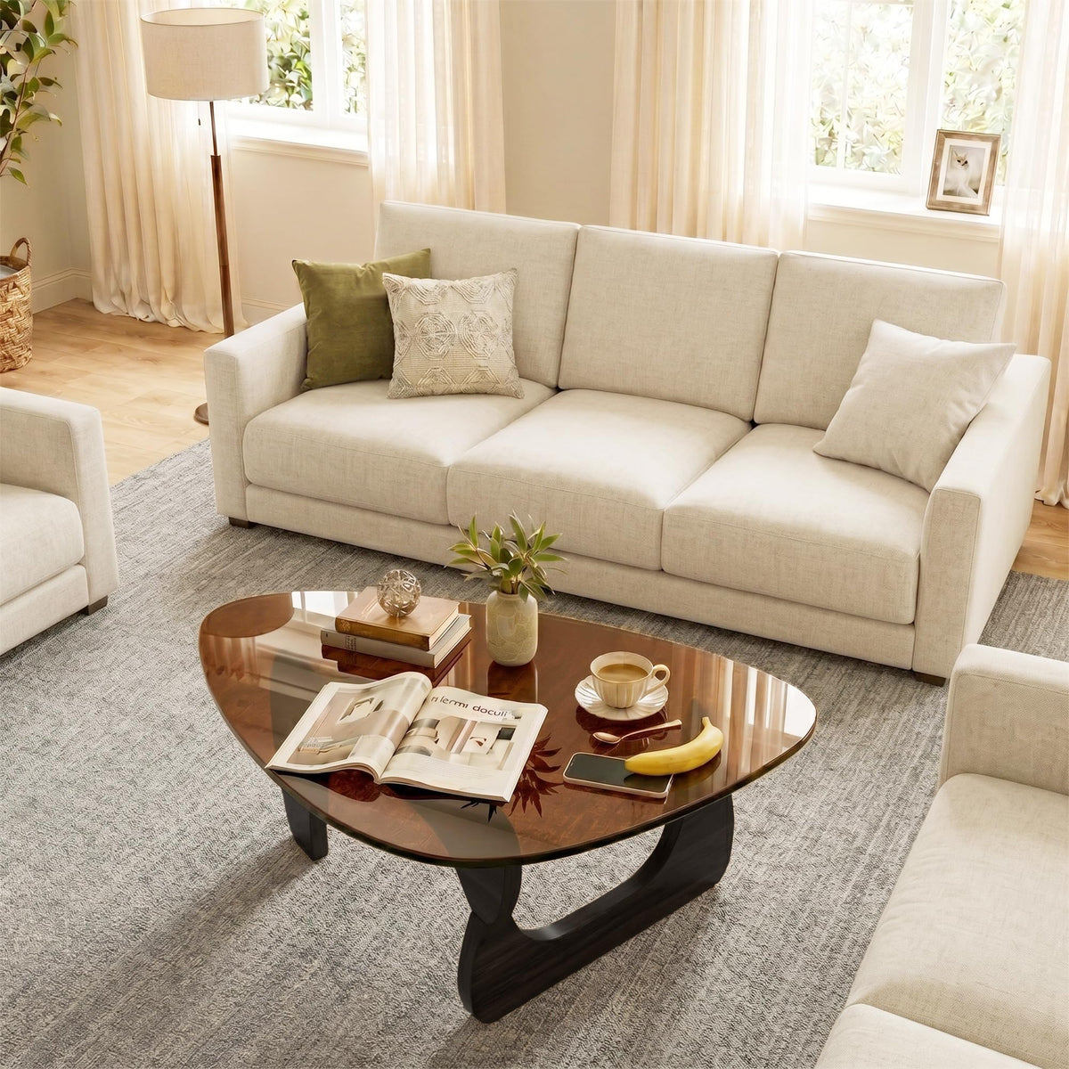 32" Black Tempered Glass Coffee Table W102296