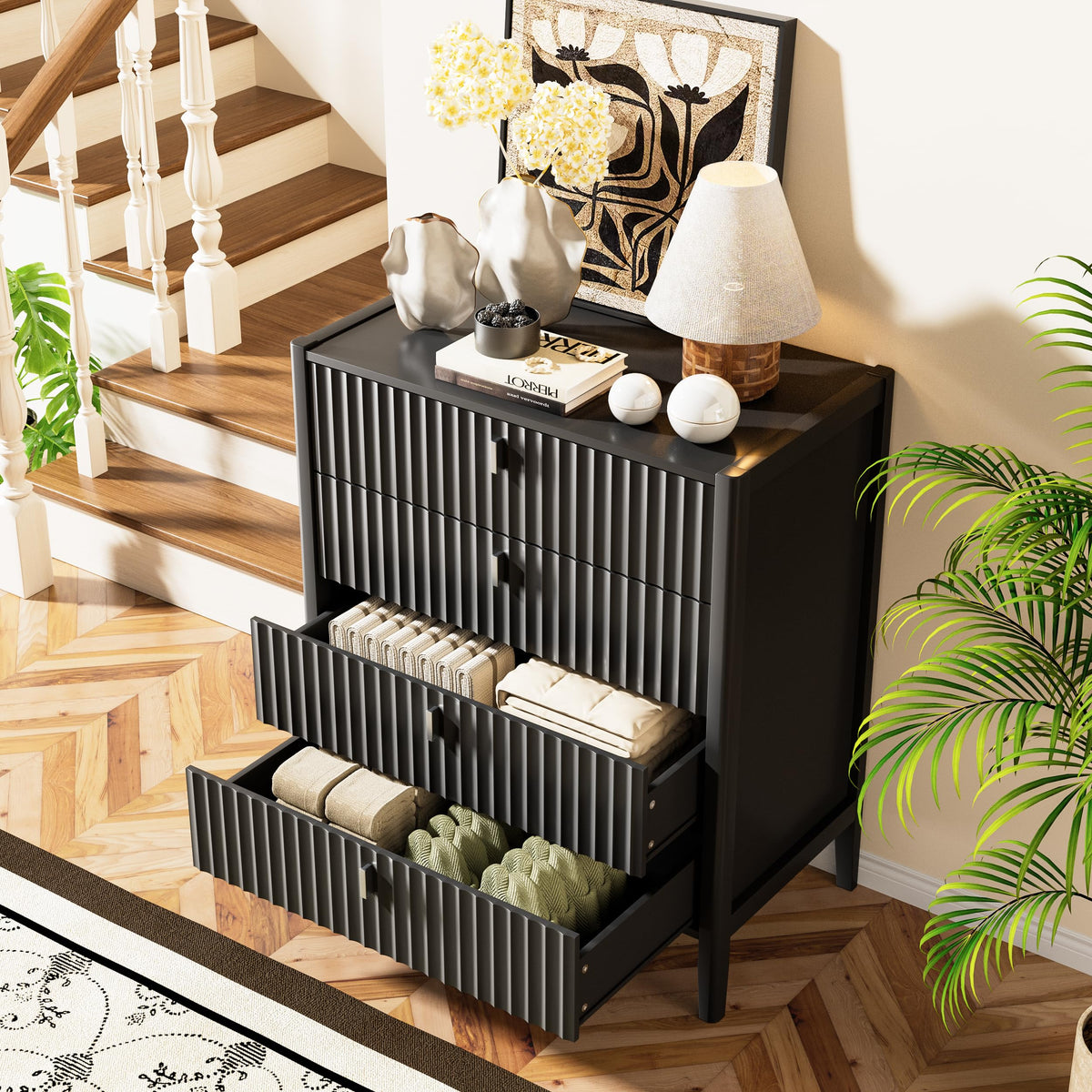 Black 4 Drawer Dresser Z4232