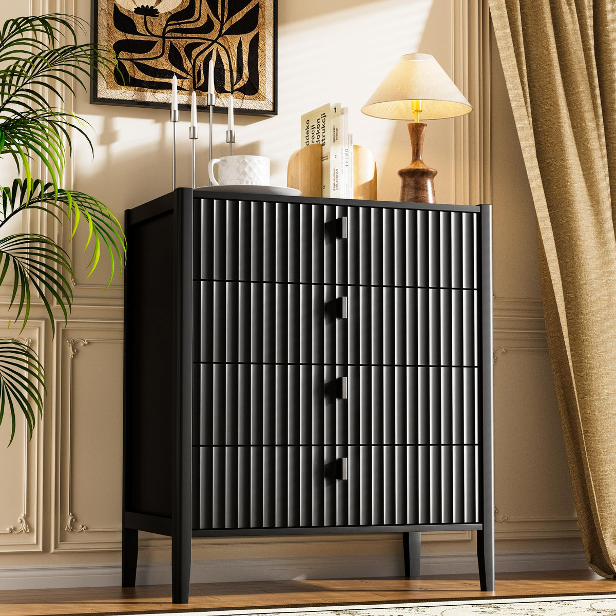 Black 4 Drawer Dresser Z4232