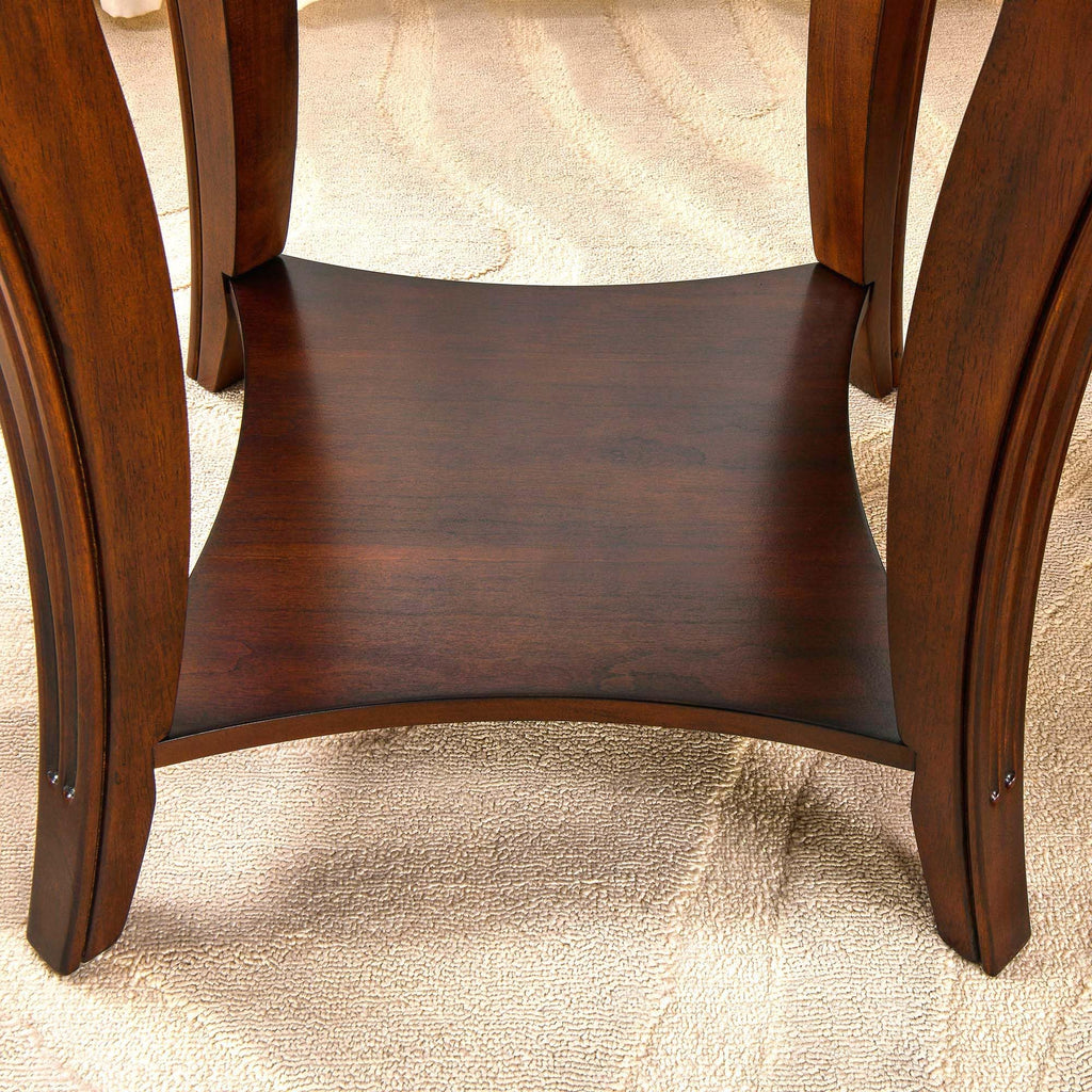 Vintage Wood End Table with Storage Shelf Z69688
