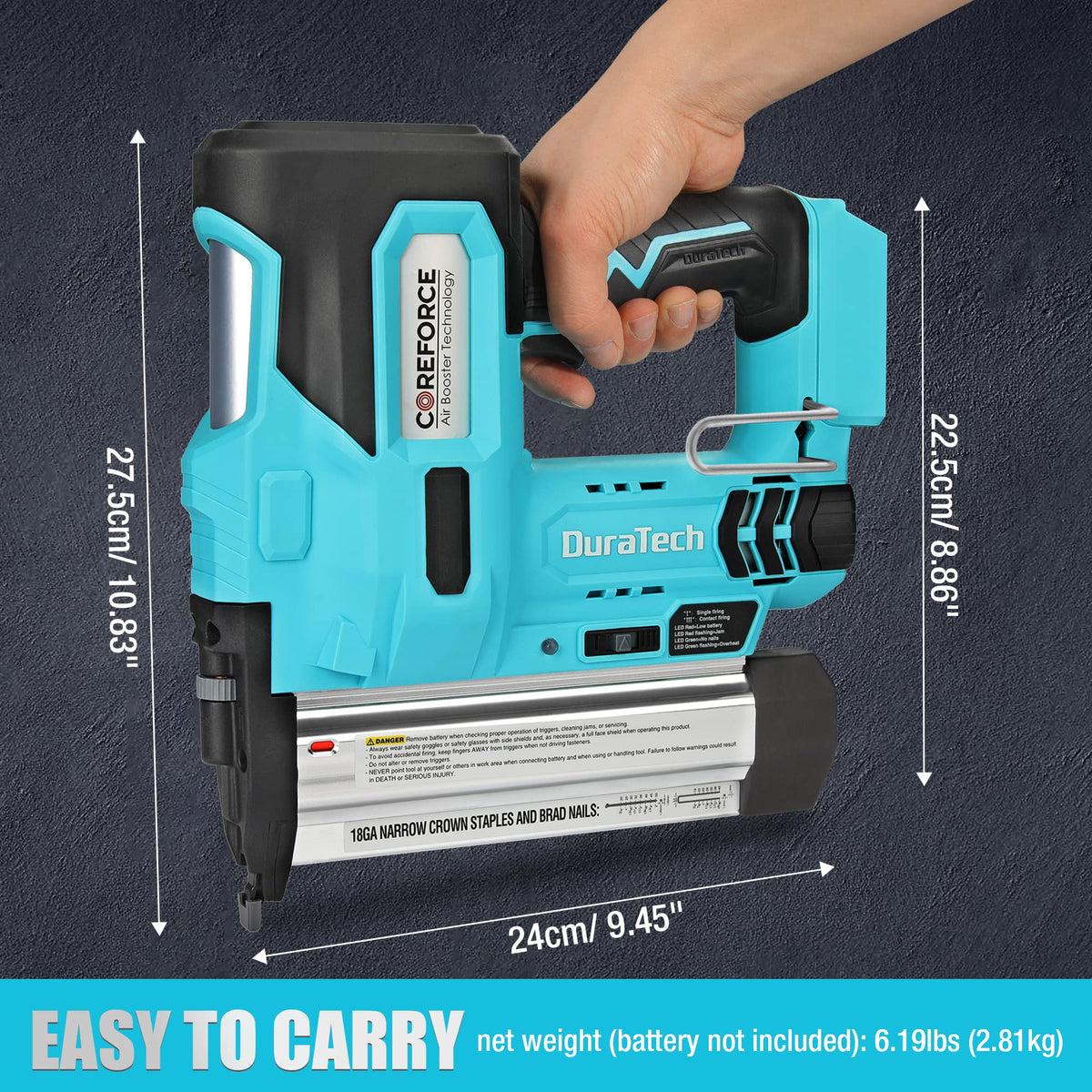 20V Cordless 18 Gauge 2-in-1 Nail Staple Gun H6873