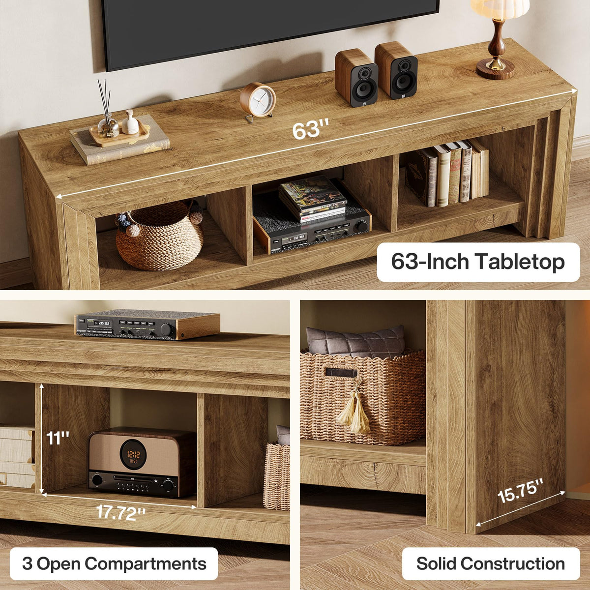 63" Wood TV Stand T144