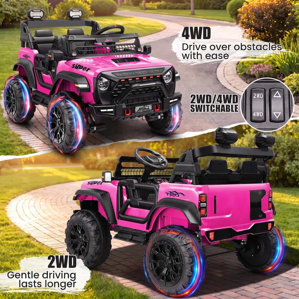 24V 2 Seater Pink Ride on Toy U1600