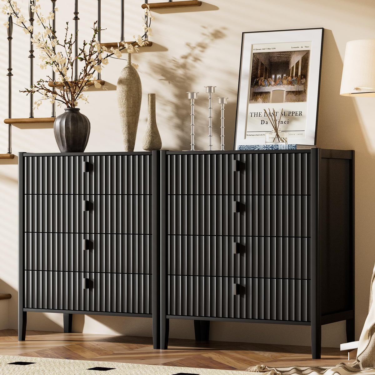Black 4 Drawer Dresser Z4232