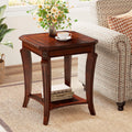 Vintage Wood End Table with Storage Shelf Z69688